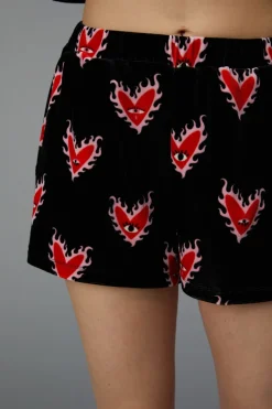 Flamin Hearts Velour Short