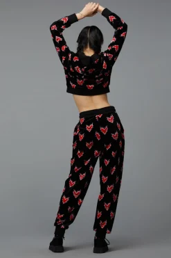 Flamin Hearts Velour Trackpant
