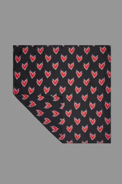 Flaming Hearts Satin Scarf