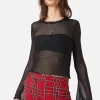 Flared Sleeve Mesh Top