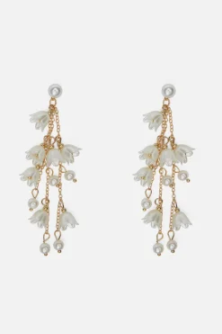 Floral Pearl Drop Earrings