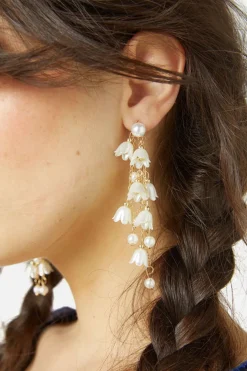 Floral Pearl Drop Earrings