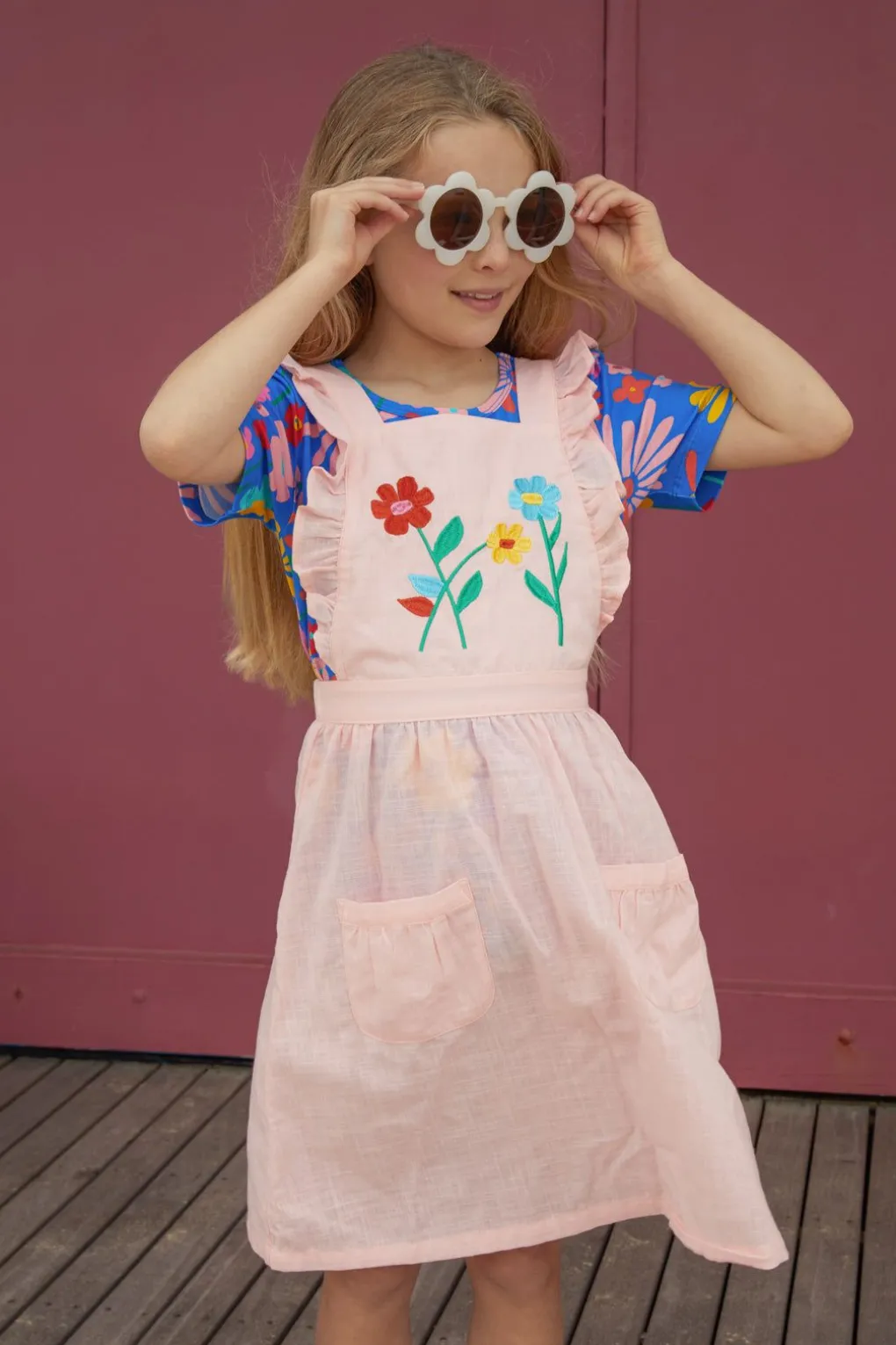 Flower Fields Embroidered Pinafore