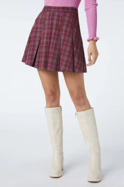 Ginger Check Pleated Skirt