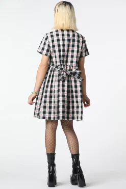 Gingham Peach Smock Dress