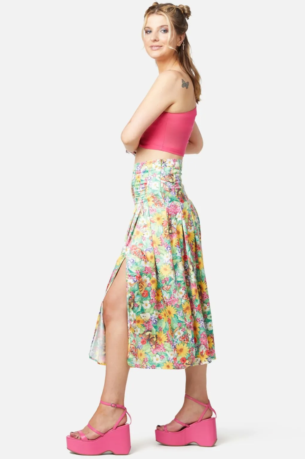 Glade Satin Midi Skirt