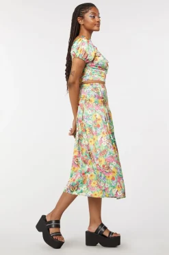 Glade Satin Midi Skirt