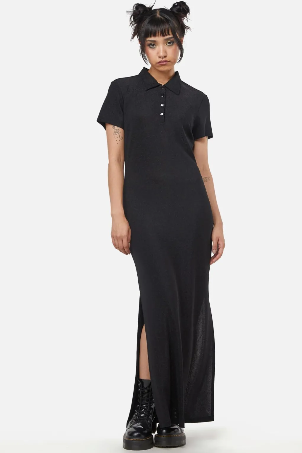 Glitter Mesh Midi Dress