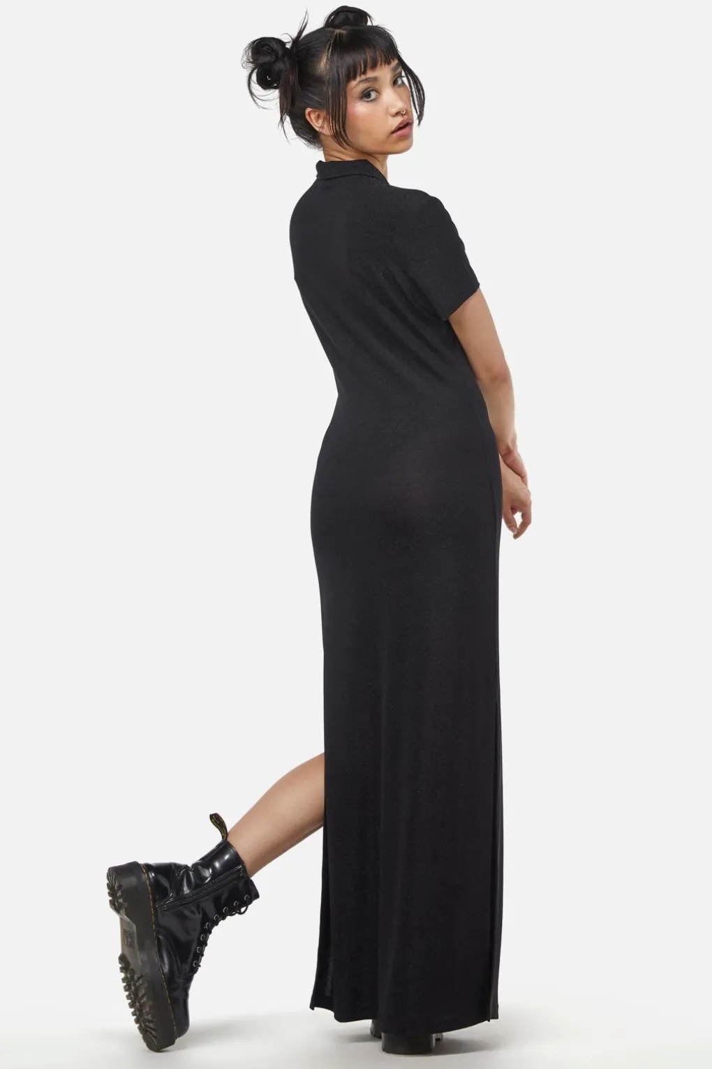 Glitter Mesh Midi Dress