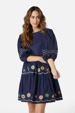 Golden Blooms Embroidered Dress