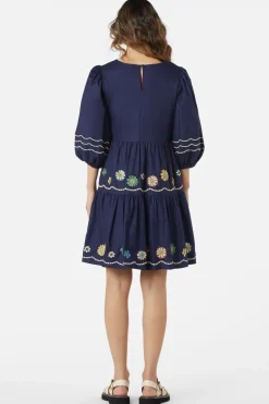 Golden Blooms Embroidered Dress