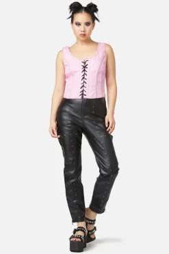 Goth Studded Pu Leggings
