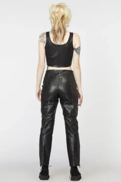 Goth Studded Pu Leggings