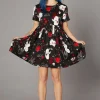 Gothic Print Baby Doll Dress