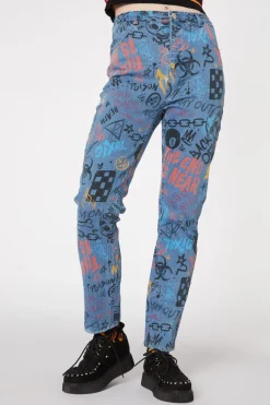 Graffiti Denim Slim Jean