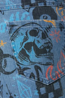 Graffiti Denim Slim Jean