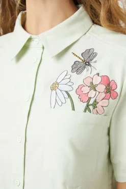 Green Garden Emb Shirt