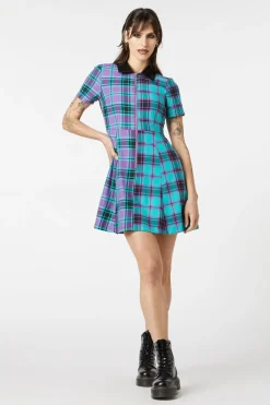 Grinning Tartan Zipper Dress