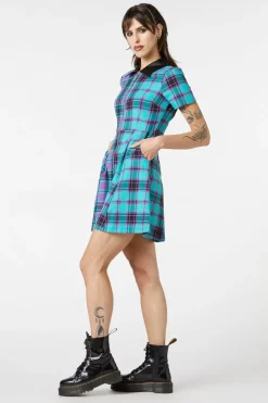 Grinning Tartan Zipper Dress
