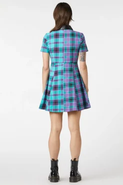 Grinning Tartan Zipper Dress