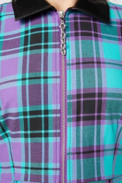 Grinning Tartan Zipper Dress