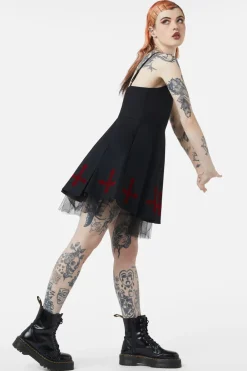 Hail Lilith Flocked Hem Bustier Dress