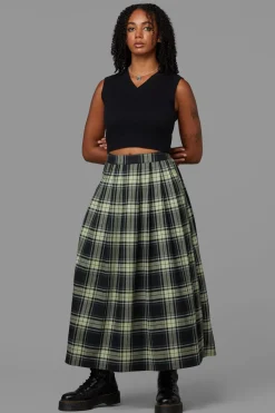 Haunted Bloom Tartan Skirt