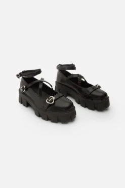 Heart Buckle Strappy Shoe