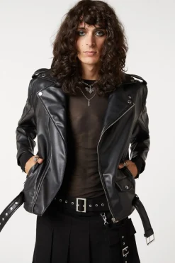 Heart Embossed Pu Jacket