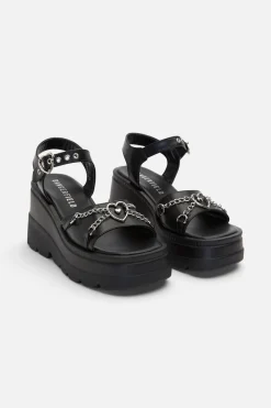 Heart Trim Platform Sandal