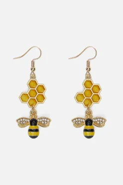 Honeycomb Bee Earrings