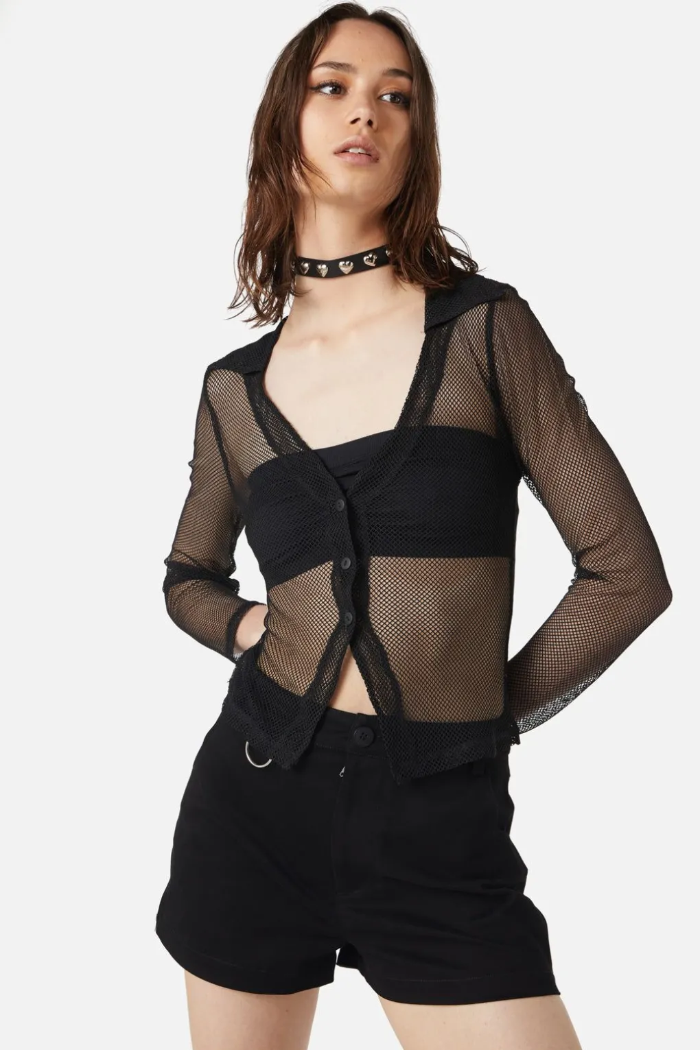 Industrial Hybrid Mesh Blouse