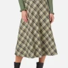 Jeannie Check Midi Skirt