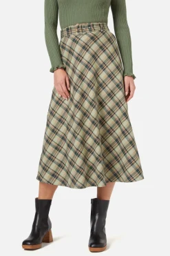 Jeannie Check Midi Skirt