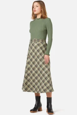 Jeannie Check Midi Skirt