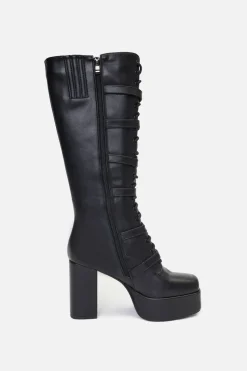 Knee Heart Buckle Boot