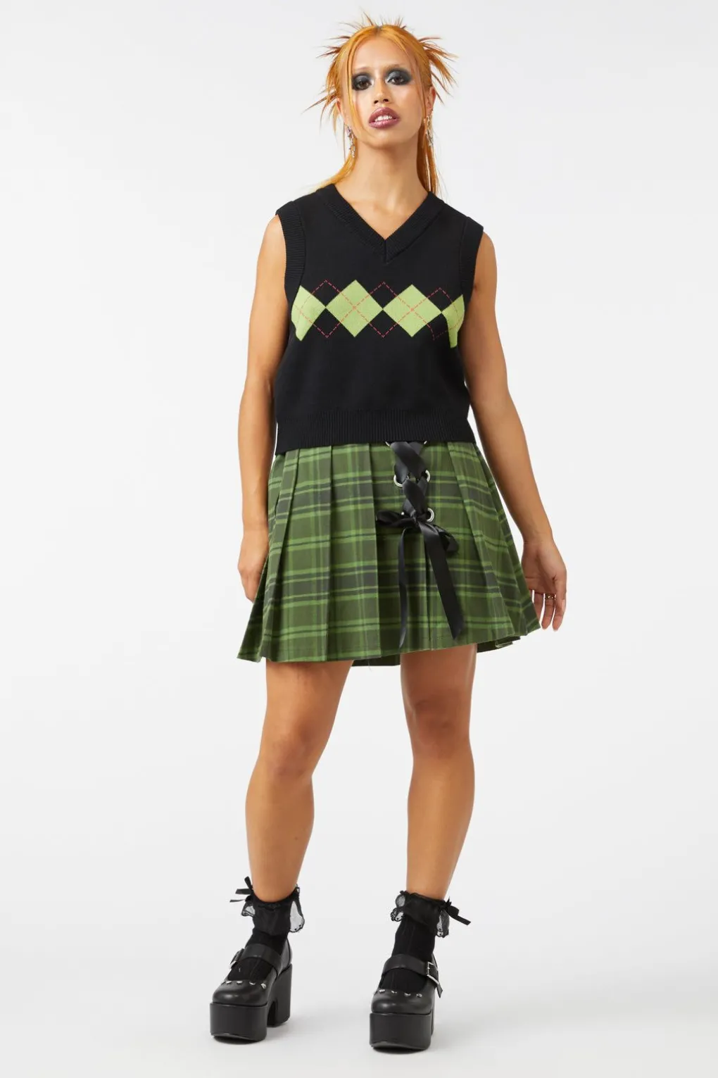 Large Argyle Knit Vest