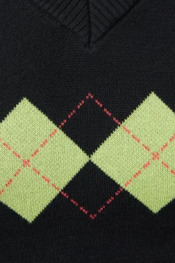 Large Argyle Knit Vest