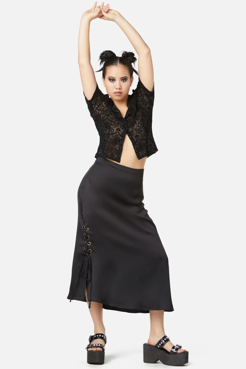 Lizzie Satin Bias Skirt