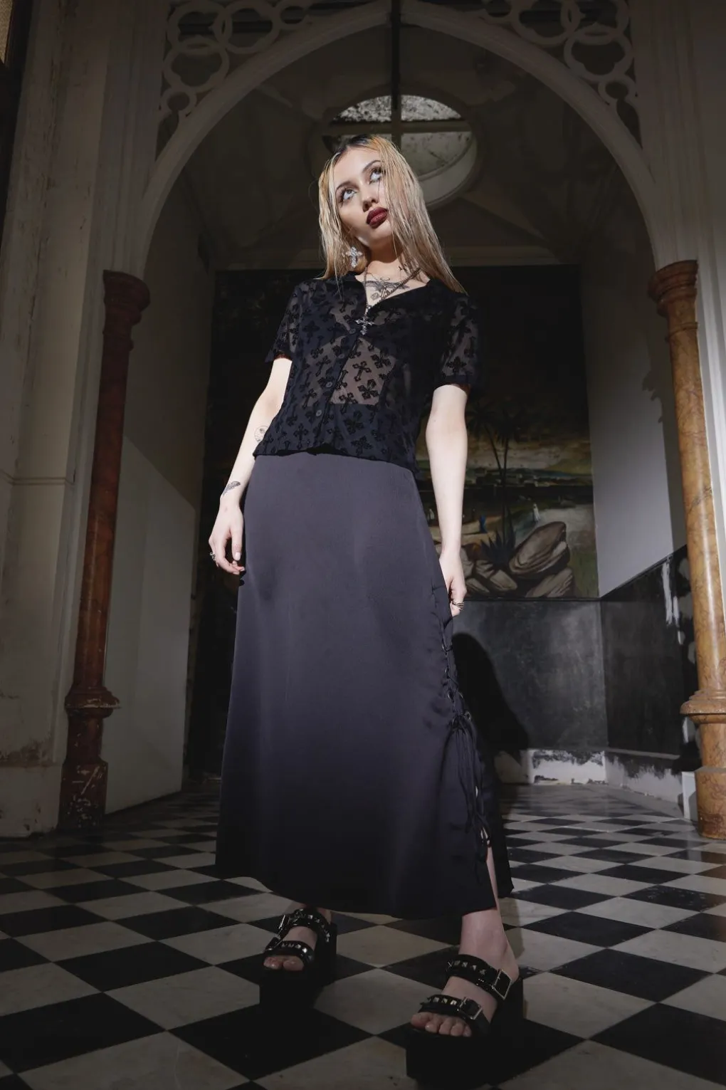 Lizzie Satin Bias Skirt