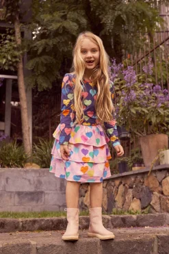 Love Heart Kids Tiered Skirt