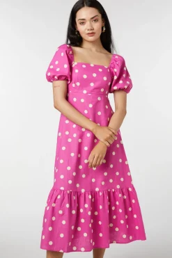 Lucy Polka Dot Midi Dress