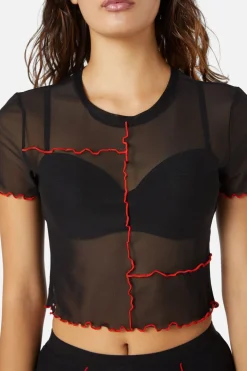 Manic Short Sleeve Babylock Mesh Top