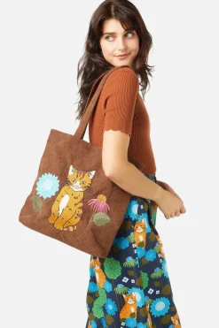 Meadow Cat Embroidered Bag