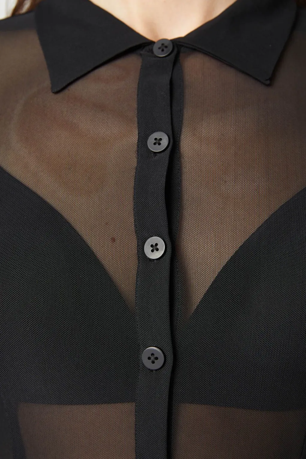 Mesh Collared Blouse