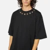 Metal Eyelet Oversized Tee