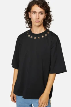 Metal Eyelet Oversized Tee