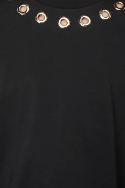 Metal Eyelet Oversized Tee