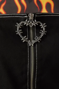 Metal Heart Zip Up Pinny