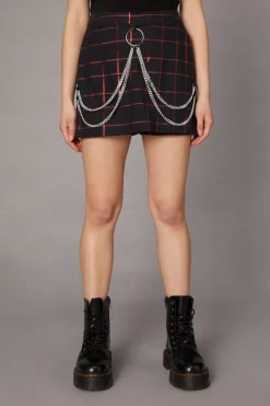 Metallic Checks Skort